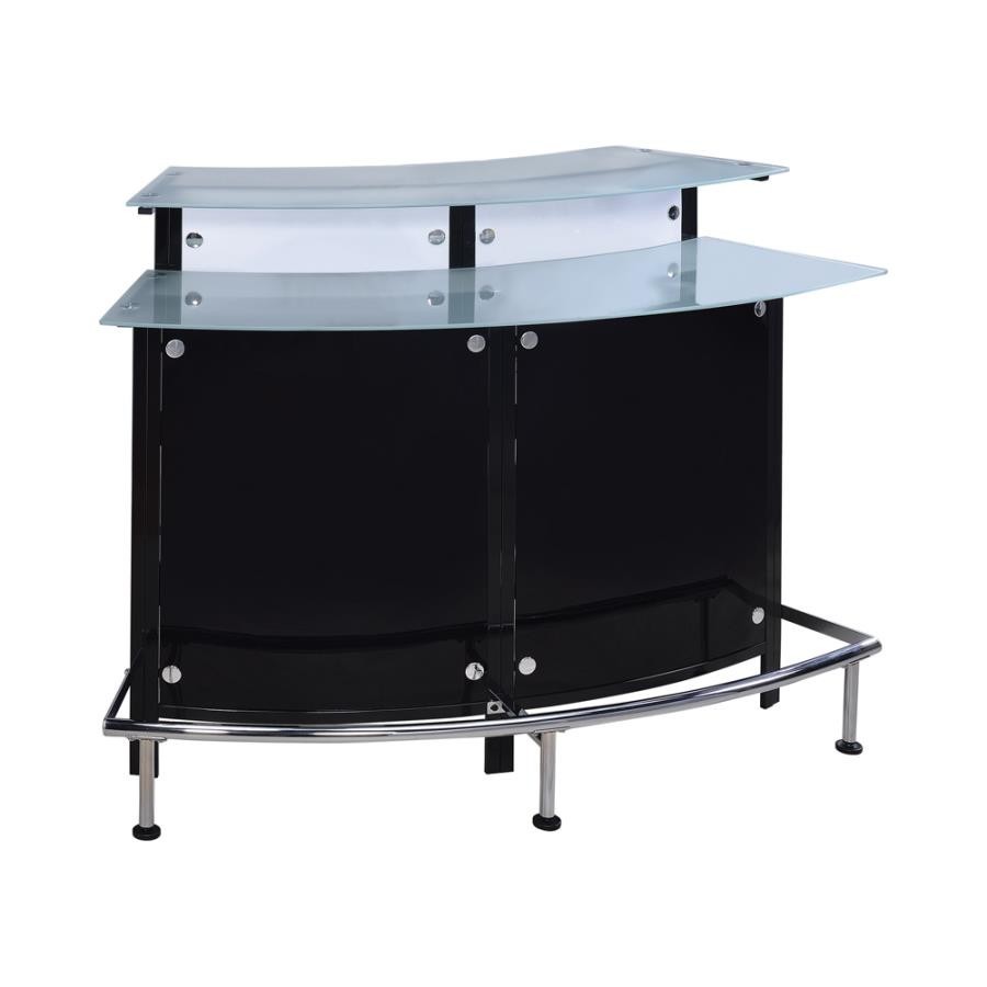 Glass Top Bar Unit Black