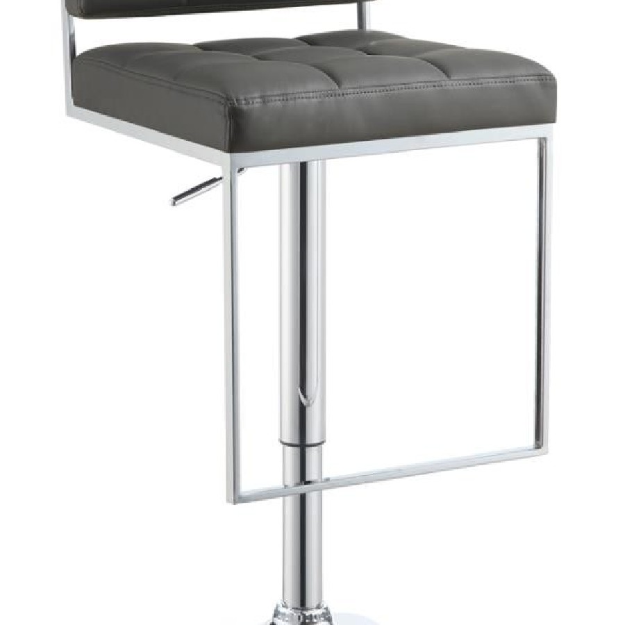 Adjustable Bar Stool Chrome and Grey