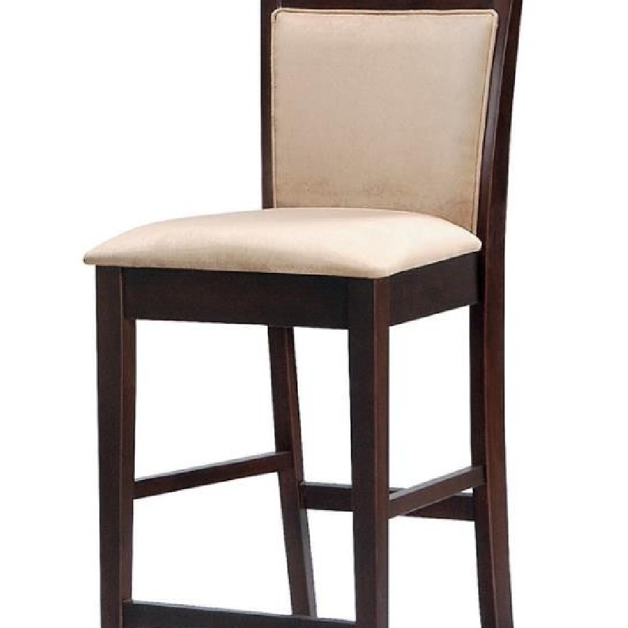 Upholstered Counter Height Stools Cappuccino and Tan (Set of 2)