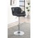 Adjustable Bar Stools Chrome and Black (Set of 2)