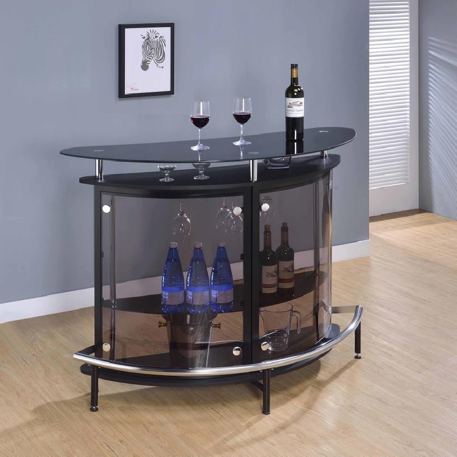 2-tier Bar Unit Black and Chrome