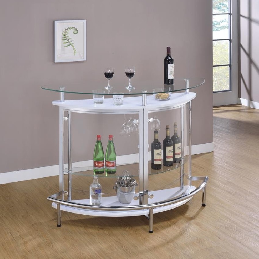 2-tier Bar Unit White and Chrome