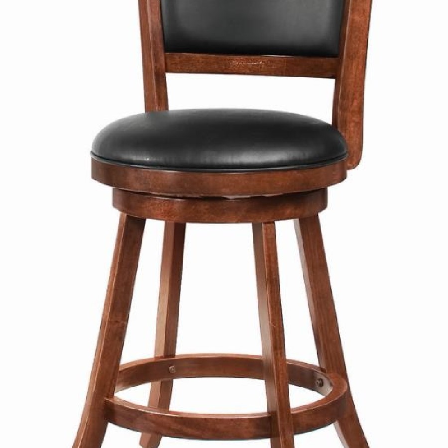 Upholstered Swivel Counter Height Stools Chestnut and Black (Set of 2)