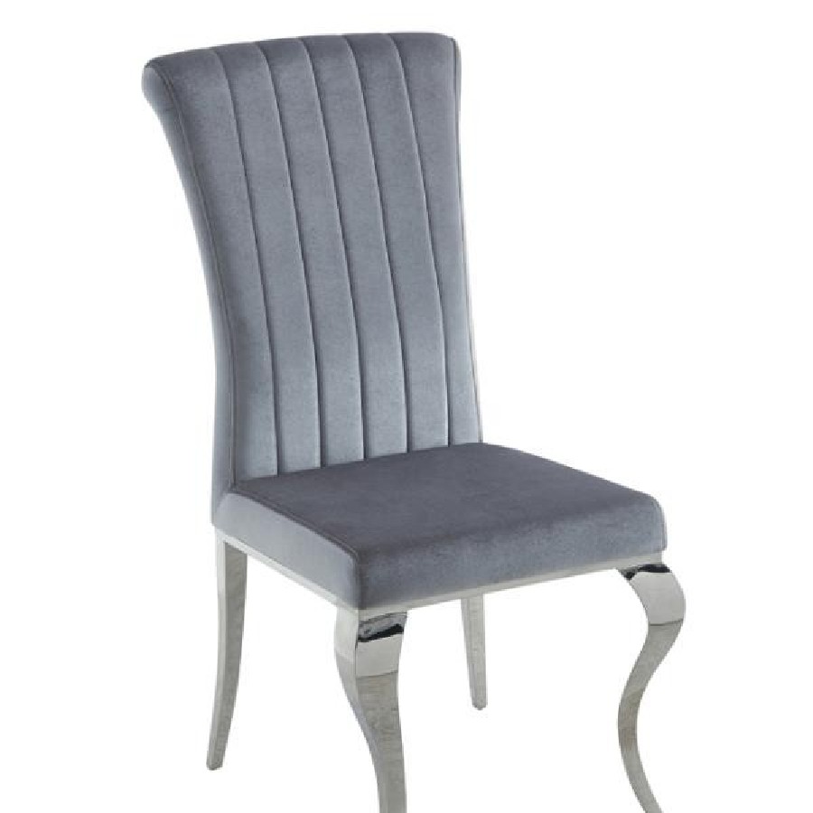 Carone Upholstered Side Chairs Grey and Chrome (Set of 4)