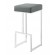 Square Bar Stool Grey and Chrome