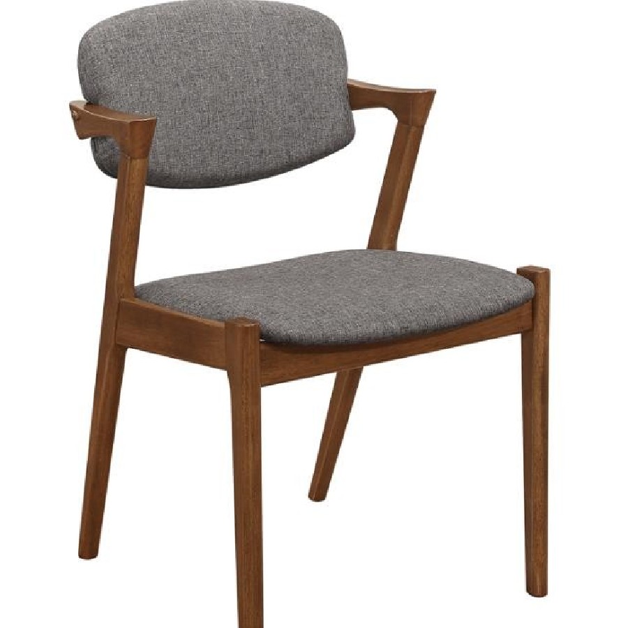 Malone Dining Side Chairs Grey and Dark Walnut (Set of 2)