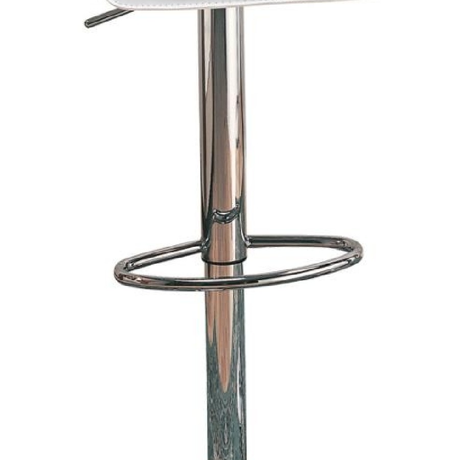 29" Upholstered Backless Adjustable Bar Stools White and Chrome (Set of 2)