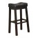 Upholstered Bar Stools Black and Cappuccino (Set of 2)