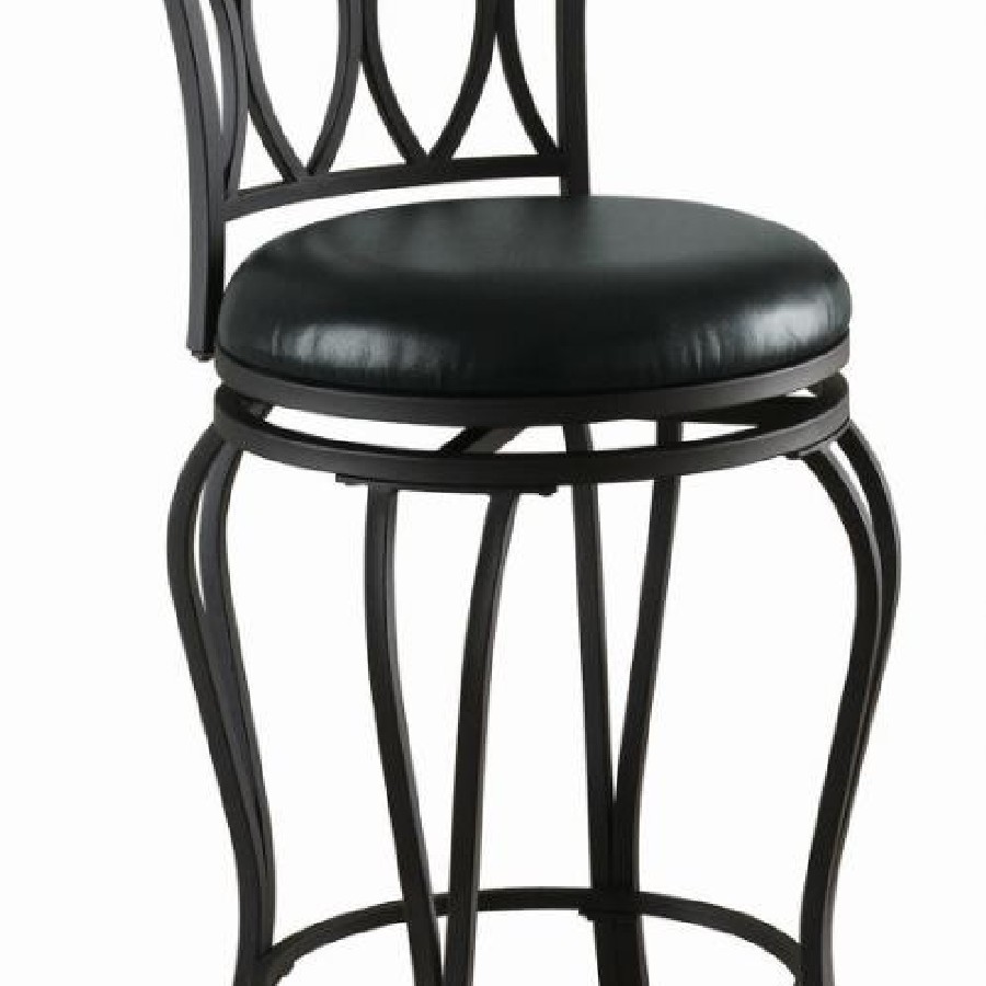Upholstered Swivel Counter Height Stool Black