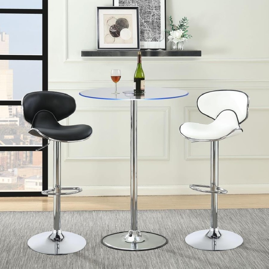 LED Bar Table Chrome and Clear