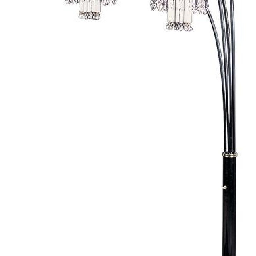 Floor Lamp with 4 Staggered Shades Black