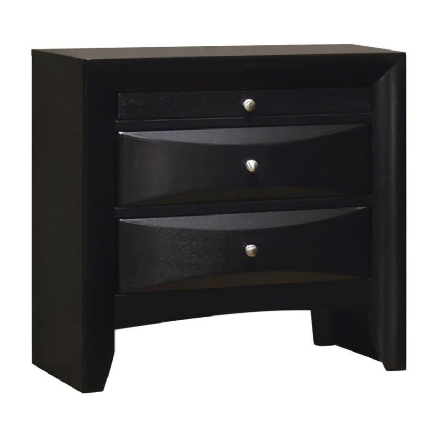 Briana Rectangular 2-drawer Nightstand Black