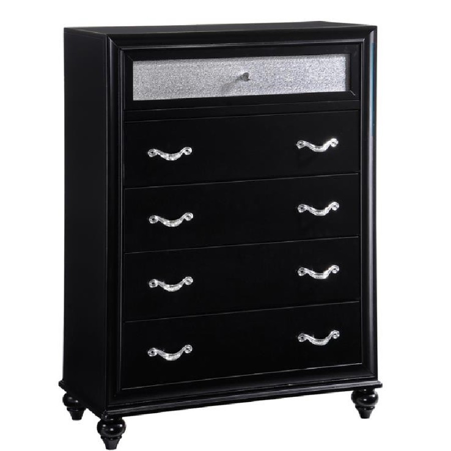 Barzini 5-drawer Rectangular Chest Black