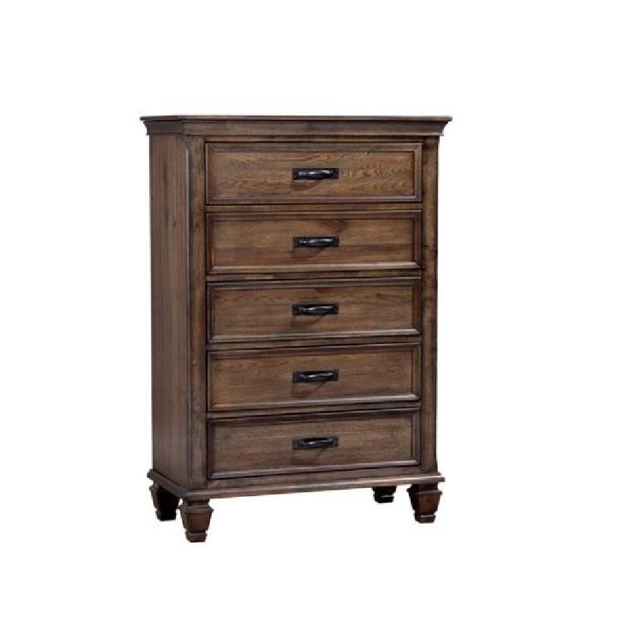 Franco 5-drawer Chest Burnished Oak