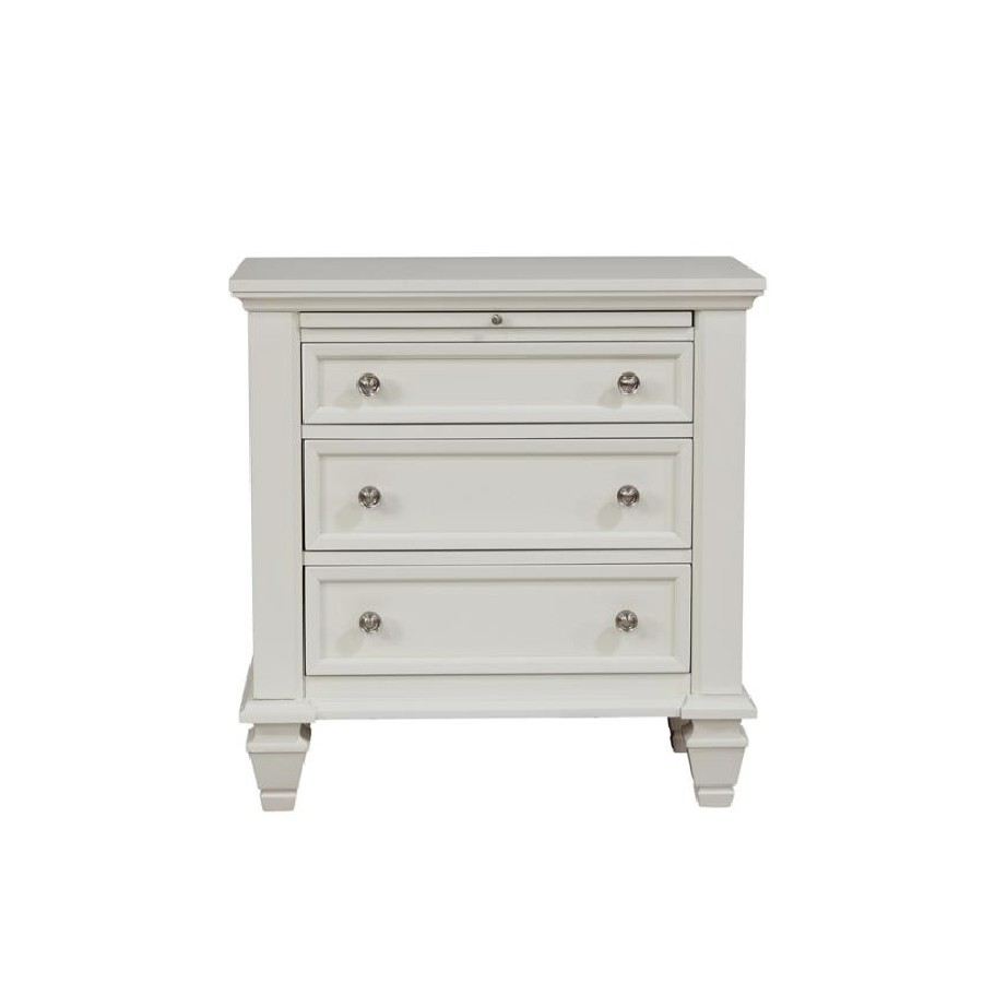 Sandy Beach 3-drawer Nightstand White