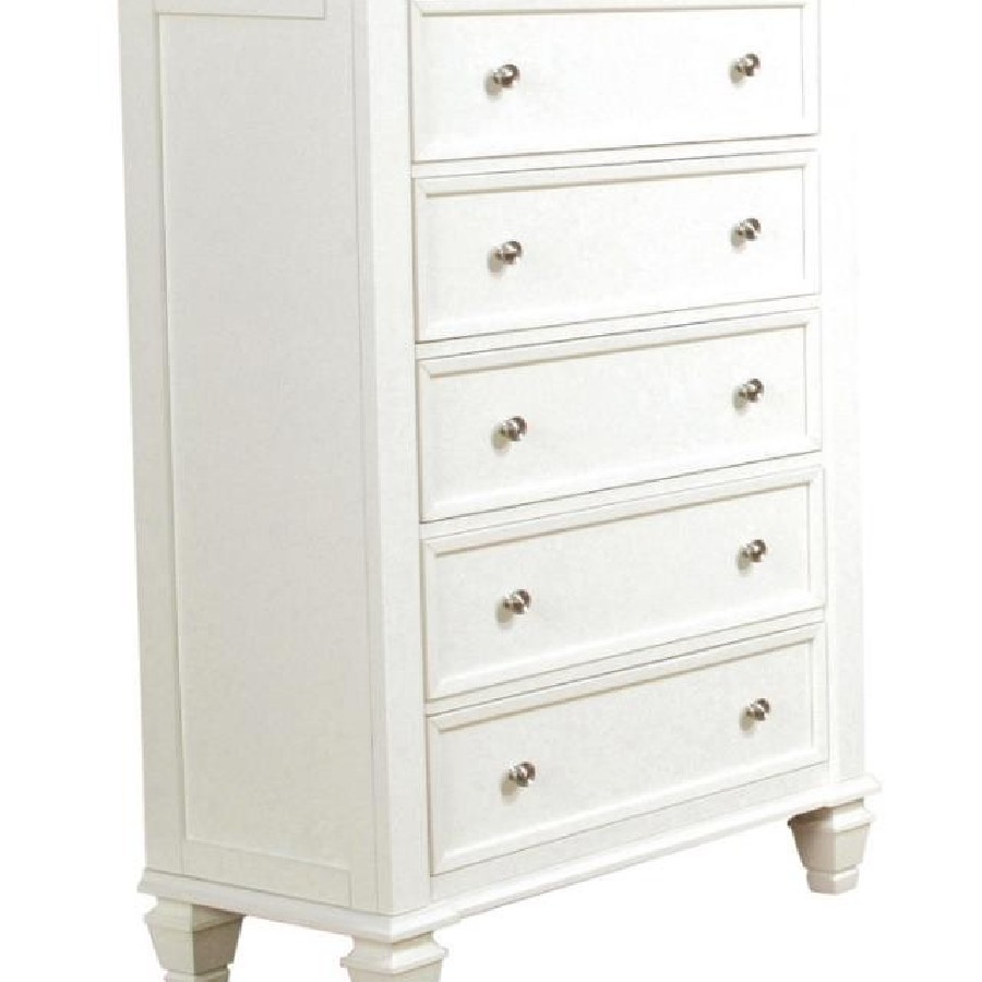 Sandy Beach 5-drawer Rectangular Chest White