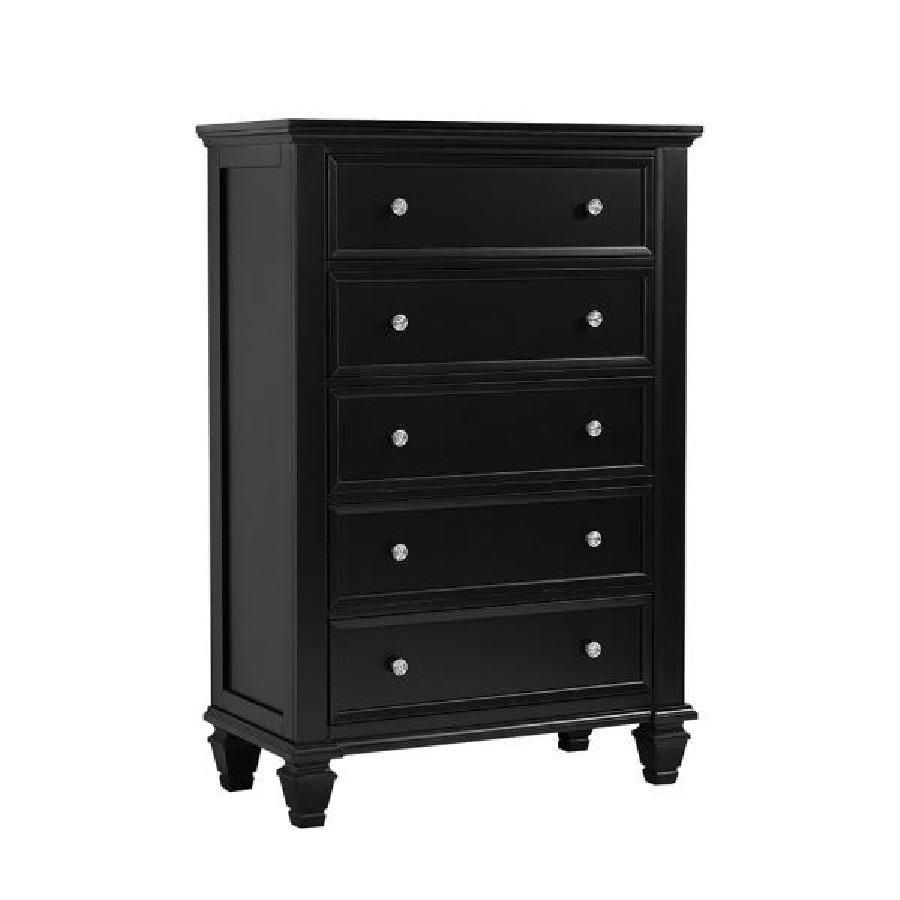 Sandy Beach 5-drawer Chest Black