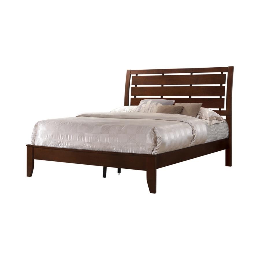 Serinity Full Panel Bed with Cut-out Headboard Rich Merlot