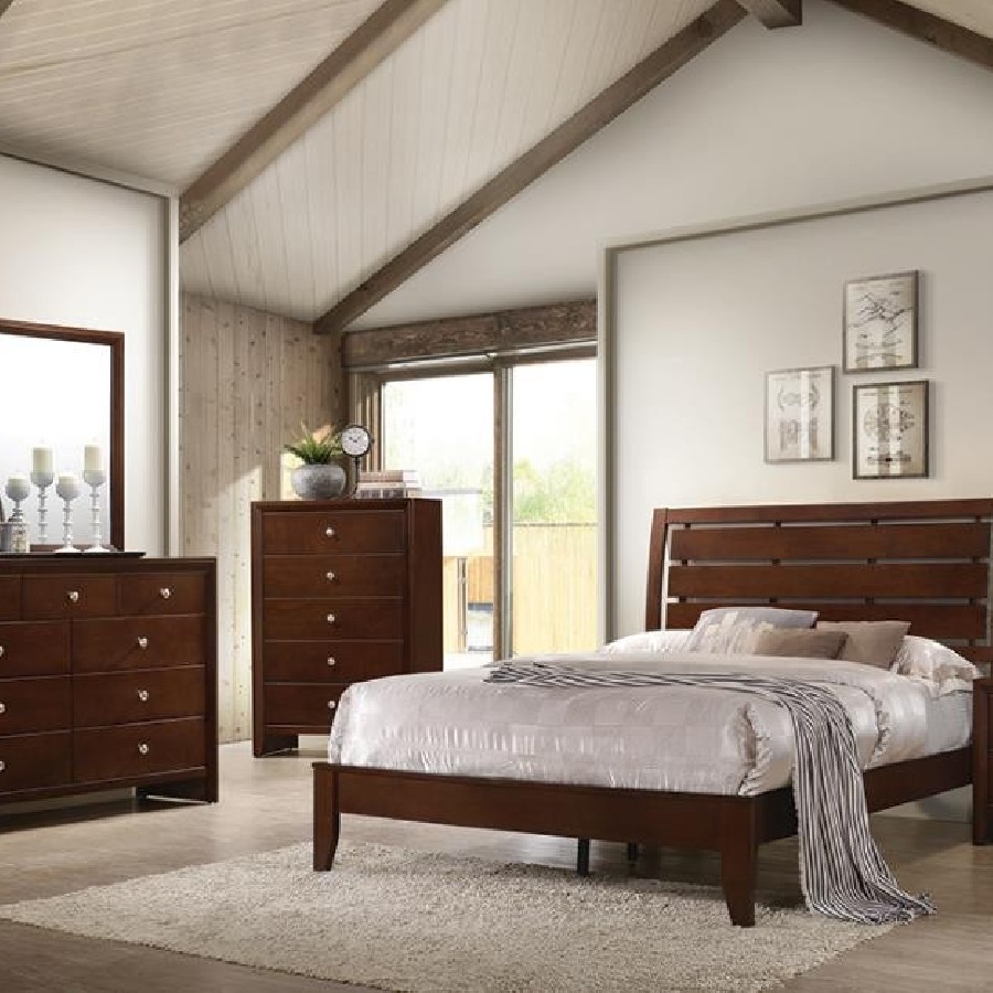 Serenity Queen Panel Bed Rich Merlot