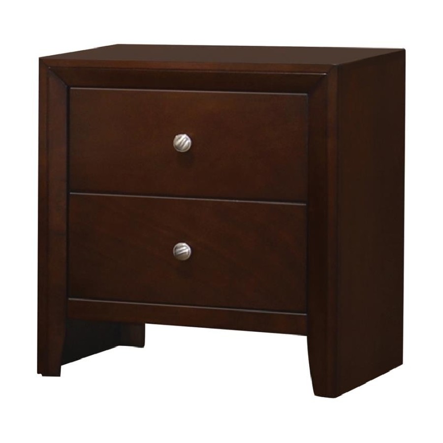 Serenity Rectangular 2-drawer Nightstand Rich Merlot