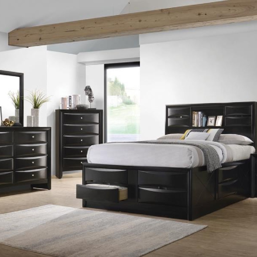 Briana Queen Platform Storage Bed Black