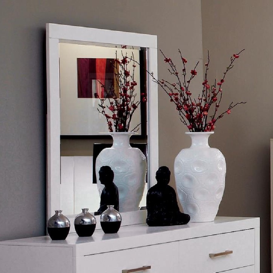 Jessica Rectangular Mirror White