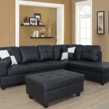 EF91B---Black Sectional...