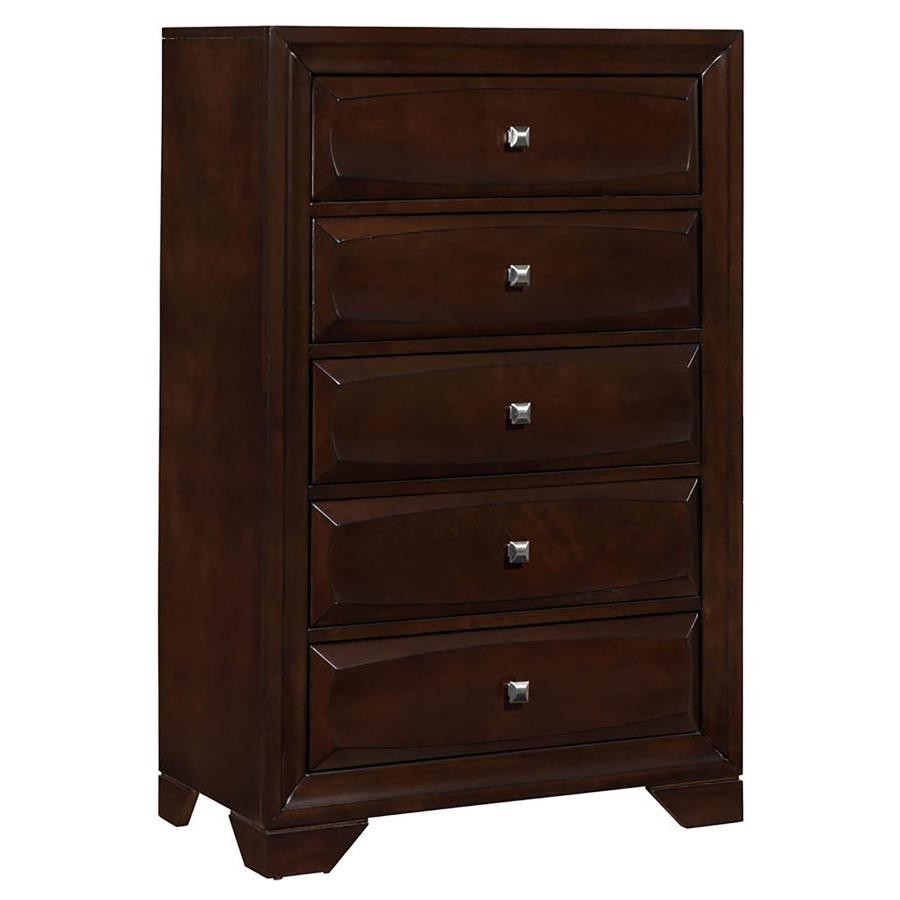 Jaxson 5-drawer Rectangular Chest Cappuccino