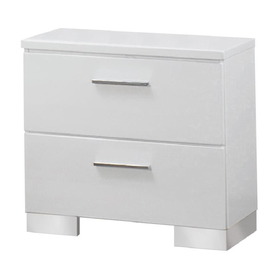 Felicity 2-drawer Nightstand Glossy White