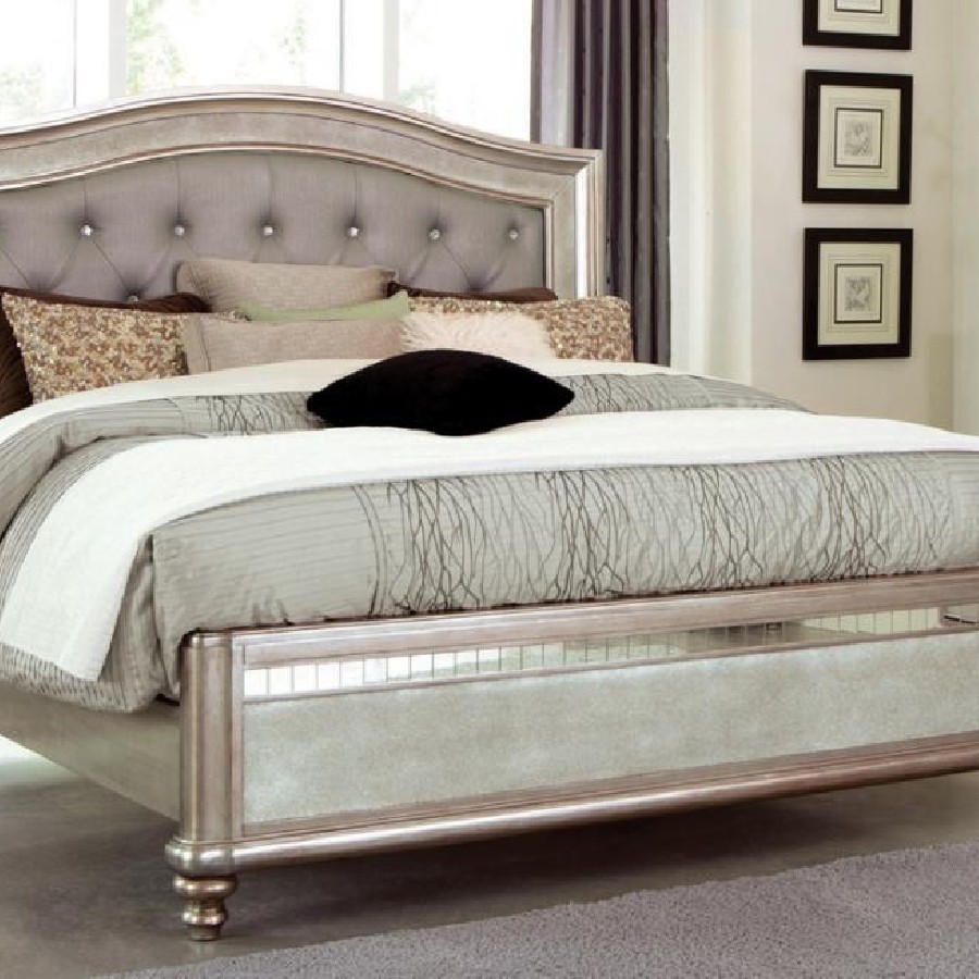 Bling Game California King Panel Bed Metallic Platinum