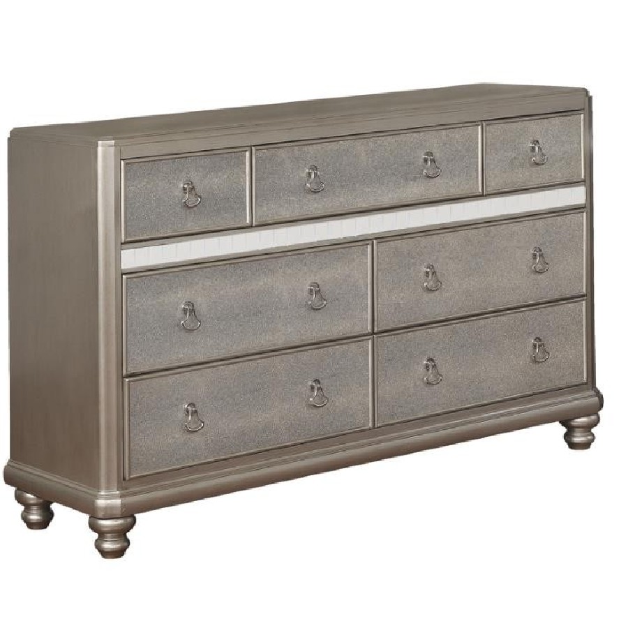 Bling Game 7-drawer Dresser Metallic Platinum