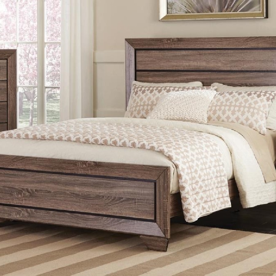 Kauffman Eastern King Panel Bed Washed Taupe