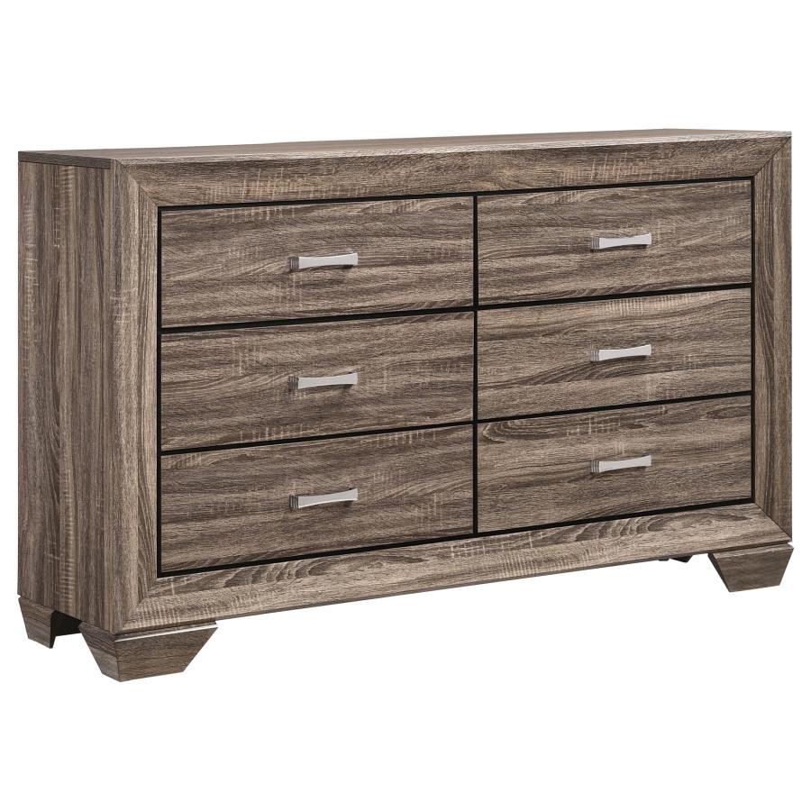 Kauffman 6-drawer Dresser Washed Taupe