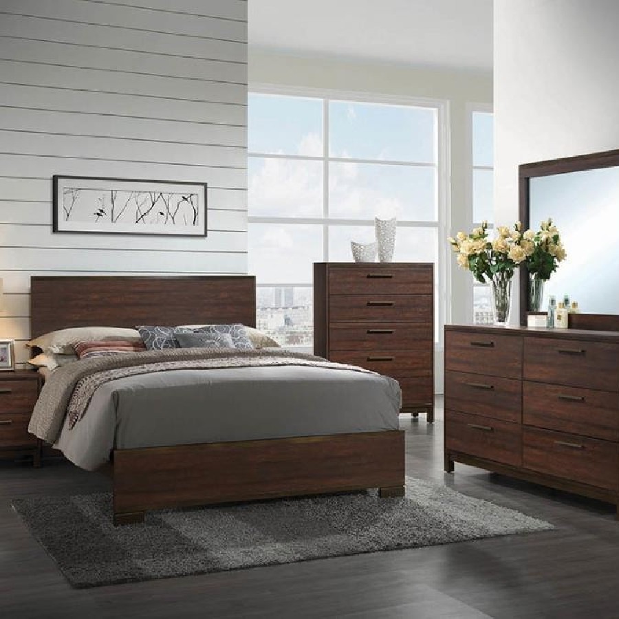 Edmonton California King Panel Bed Rustic Tobacco