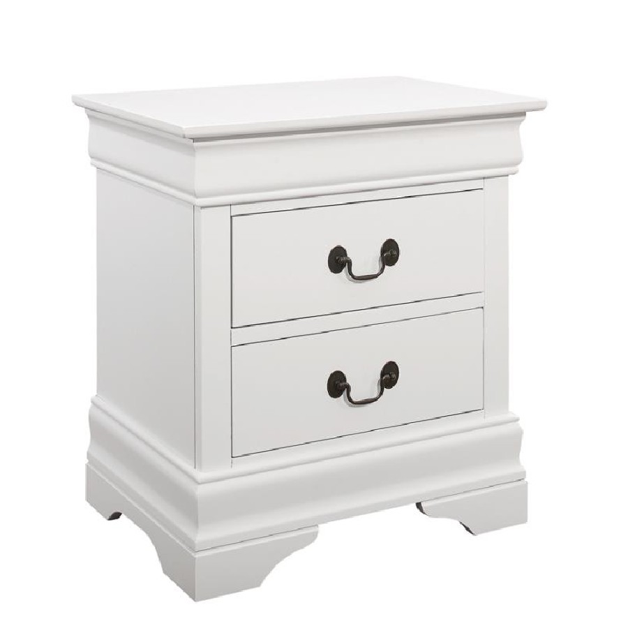 Louis Philippe 2-drawer Nightstand White