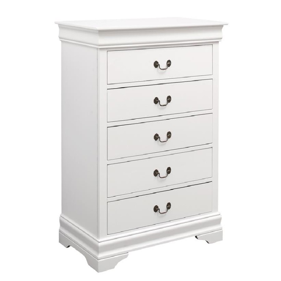 Louis Philippe 5-drawer Chest White