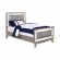 Leighton Twin Panel Bed with Mirrored Accents Mercury Metallic