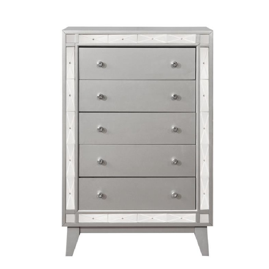 Leighton 5-drawer Chest Metallic Mercury