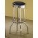 Upholstered Top Bar Stools Black and Chrome (Set of 2)