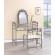 2-piece Metal Vanity Set with Glass Top Pewter and Ivory