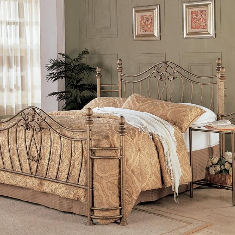 Sydney Queen Bed Antique Brushed Gold