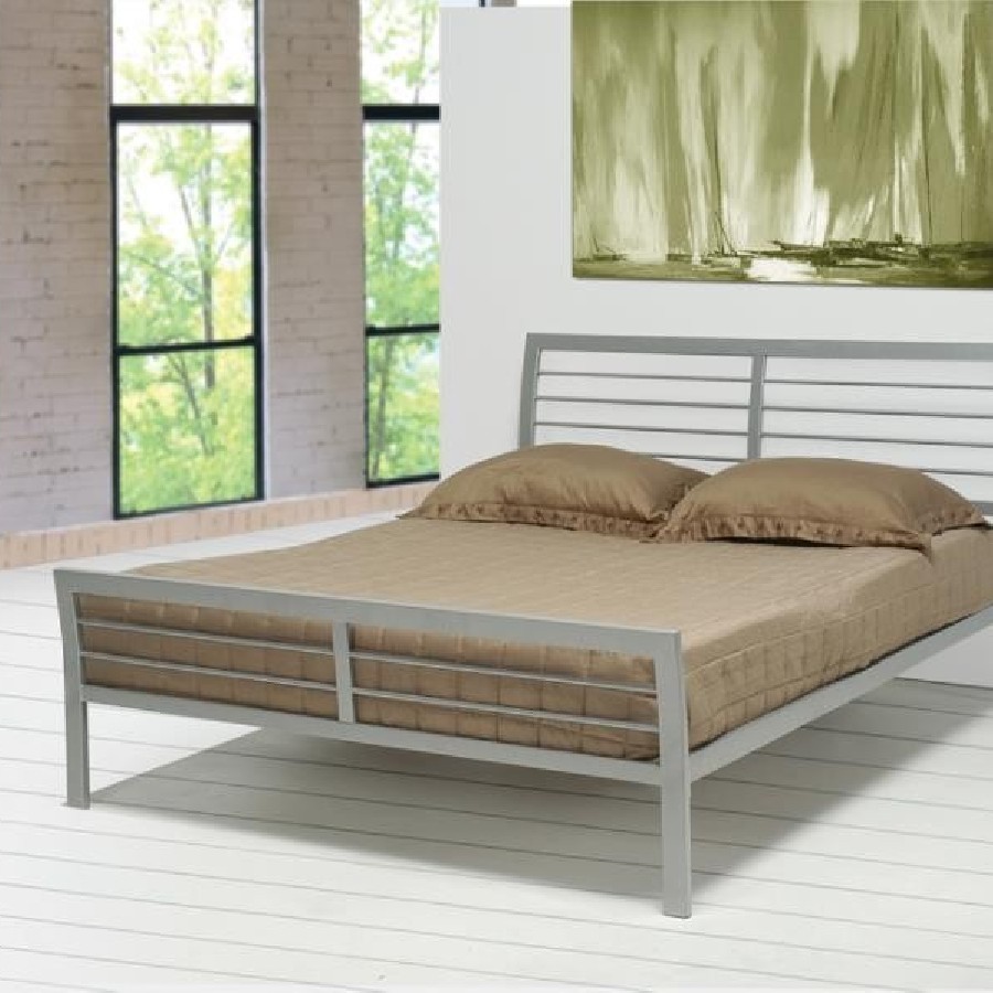 Cooper Queen Metal Bed Silver