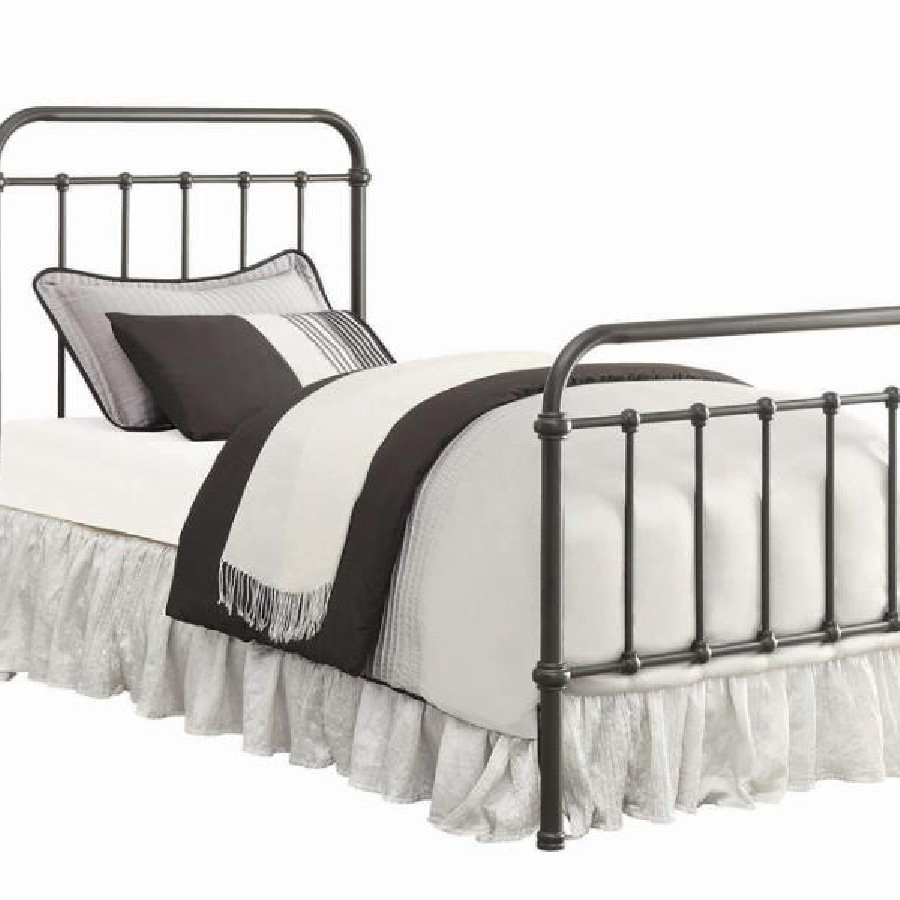 Livingston Twin Panel Metal Bed Dark Bronze