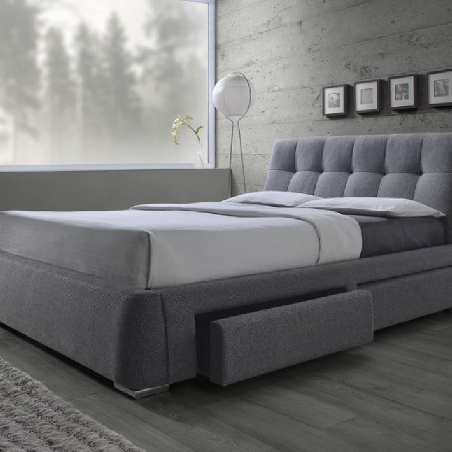 Fenbrook Queen Tufted Upholstered Storage Bed Grey