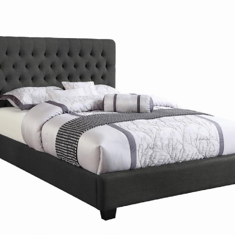 Chloe Tufted Upholstered Full Bed Charcoal