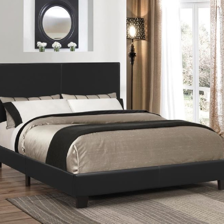 Muave Bed Upholstered Queen Black