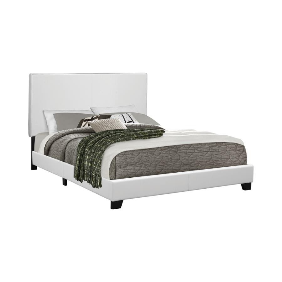 Muave Full Upholstered Bed White