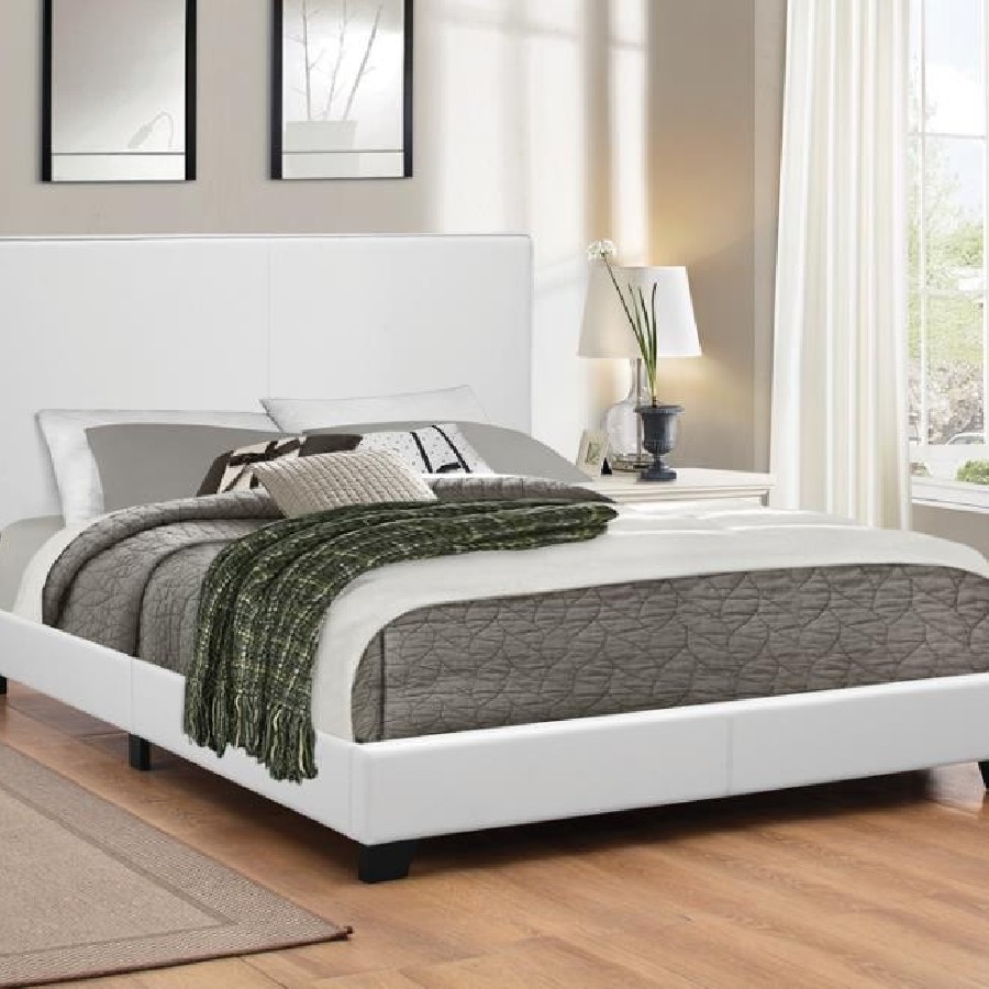 Muave Queen Upholstered Bed White