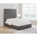 Camille California King Button Tufted Bed Grey