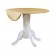 Drop Leaf Round Dining Table Natural Brown and White